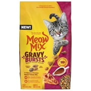 Meow Mix Gravy Bursts, Savory Chicken Flavor Mix, Gravy Filled Dry Cat Food, 3 lb. Bag